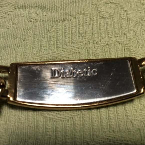 👗5/$25 - Gold Tone Medical Alert Bracelet for Diabetes - Picture 2 of 2